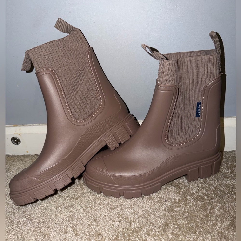 Brown Winter Rain Boots